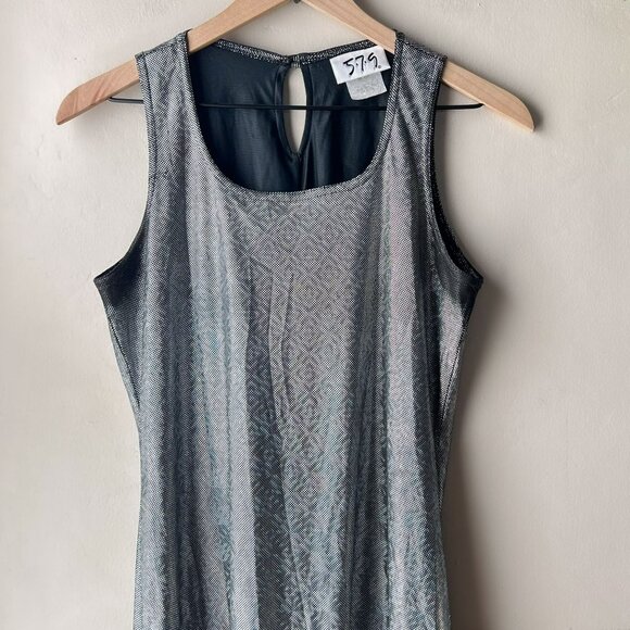 Vintage 579 Silver Disco Hologram Mini Dress - Picture 2 of 9